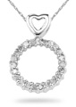 Diamond Circle Pendant, 14K White Gold