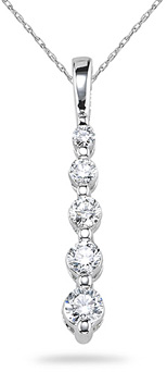 Diamond Journey Pendant, 14K White Gold