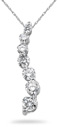 0.51 Carat Diamond Journey Pendant, 14K White Gold
