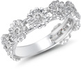 Diamond Flower Band, 14K White Gold