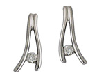 Diamond Wave Earrings, 14K White Gold