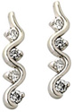 Diamond Twist Earrings, 10K White Gold