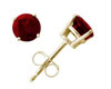 Garnet Stud Earrings, 14K Yellow Gold