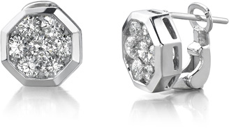2.00 Carat 7 Stone Diamond Earrings, 14K White Gold