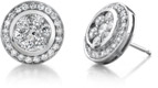 2.00 Carat Designer Diamond Earrings, 14K White Gold