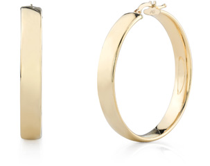 Polished Italian Hoop Earrings, 1 1/2