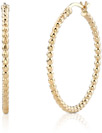 Beaded Hoop Earrings, 14K Yellow Gold