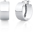 Wide Hoop Earrings, 14K White Gold