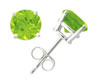 Peridot Stud Earrings, 14K White Gold