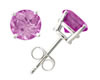 Pink Sapphire Stud Earrings, 14K White Gold