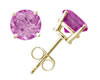 Pink Sapphire Stud Earrings, 14K Yellow Gold