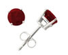 Ruby Stud Earrings, Platinum Settings