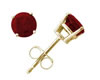 Ruby Stud Earrings, 14K Yellow Gold
