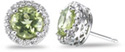 Diamond and Peridot Earrings, 14K White Gold