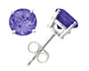 Tanzanite Stud Earrings,14K White Gold