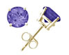 Tanzanite Stud Earrings, 14K Yellow Gold