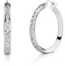 CZ Hoop Earrings, 1 1/4