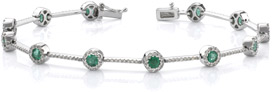 Emerald and Diamond Gemstone Bracelet