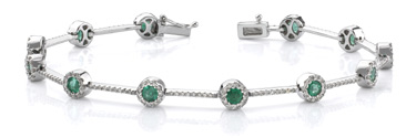 Emerald and Diamond Gemstone Bracelet