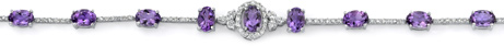 Regal Amethyst and Diamond Bracelet, 18K White Gold