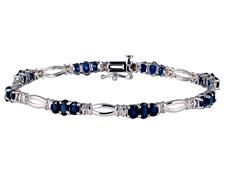 14K White Gold Sapphire and Diamond Bracelet