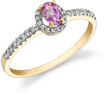 Pink Sapphire and Diamond Ring, 14K Gold