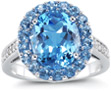 5.43 Carat Blue Topaz and Diamond Ring