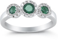 Three Stone Emerald and Diamond Ring