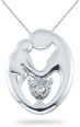 Mother's Love 14K White Gold and Diamond Pendant