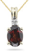 Oval Garnet Pendant, 14K Yellow Gold