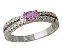 Pink Sapphire and Diamond Ring, 14K White Gold