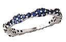 Sapphire Flower Band, 14K White Gold