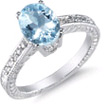 Aquamarine and Diamond Ring, 14K White Gold