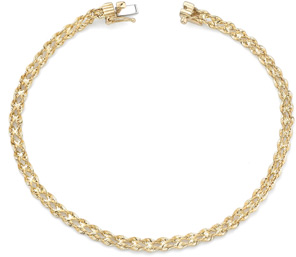 Double Rope Bracelet, 14K Yellow Gold