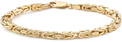 Square Bizantine Bracelet, 14K Yellow Gold (4.5mm)