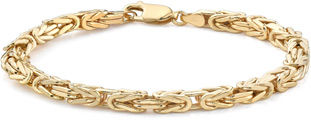 Square Bizantine Bracelet, 14K Yellow Gold (4.5mm)