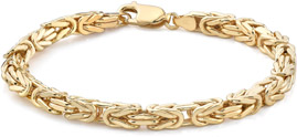 Square Bizantine Bracelet, 14K Yellow Gold (5.5mm)