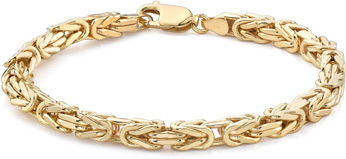 Square Bizantine Bracelet, 14K Yellow Gold (5.5mm)