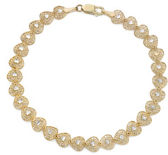 Filigree Heart Bracelet, 14K Gold