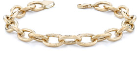 Hammered Link Bracelet, 14K Yellow Gold