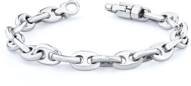 Puffy Mariner Bracelet, 14K White Gold