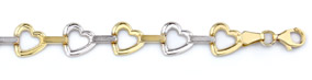 Heart Bracelet, 14K Two-Tone Gold