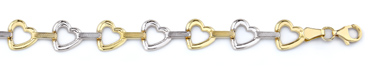 Heart Bracelet, 14K Two-Tone Gold