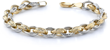 Elliptical Design Bracelet, 14K Two-Tone Gold