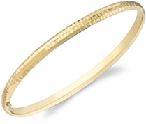 Hammered Bangle Bracelet, 14K Yellow Gold