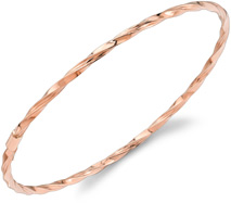 Twisted Rope Bangle Bracelet, 14K Rose Gold