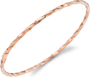 Twisted Rope Bangle Bracelet, 14K Rose Gold