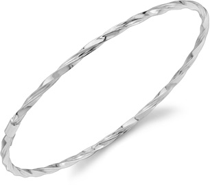 Twisted Rope Bangle Bracelet, 14K White Gold