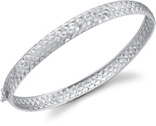Flexible Bangle Bracelet, 14K White Gold