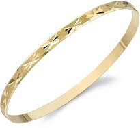 Star Design Bangle Bracelet, 14K Gold